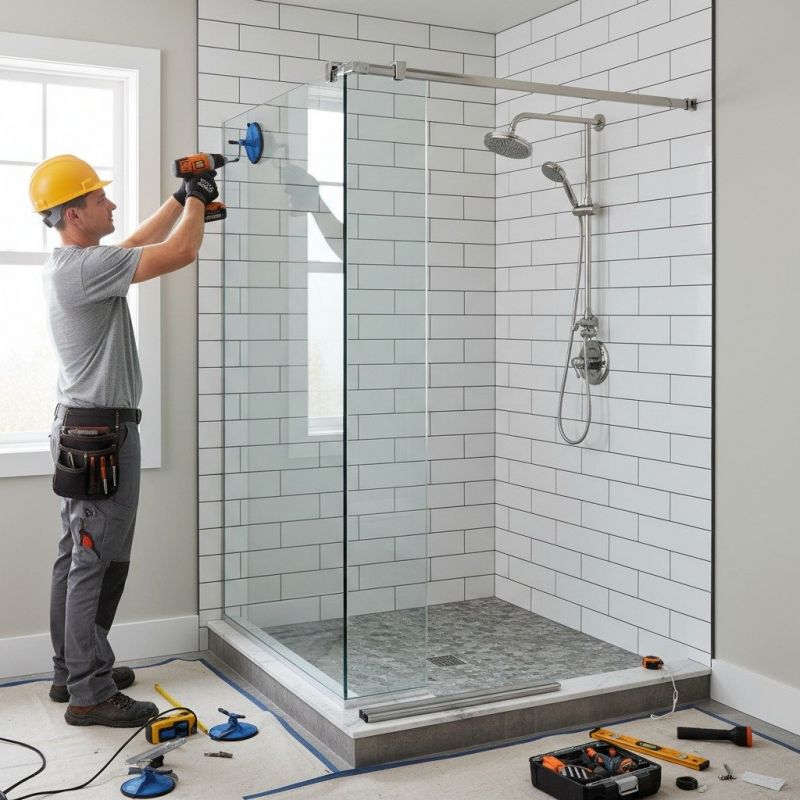 Glass Shower Door Installation in Conroe, TX
